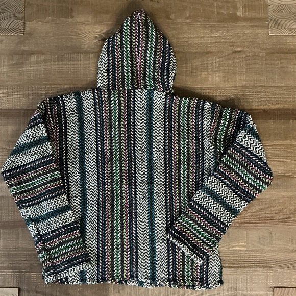 Baja Joe Hoodie Pancho Unisex Size Small Multicolored Baja Jacket - Picture 6 of 6